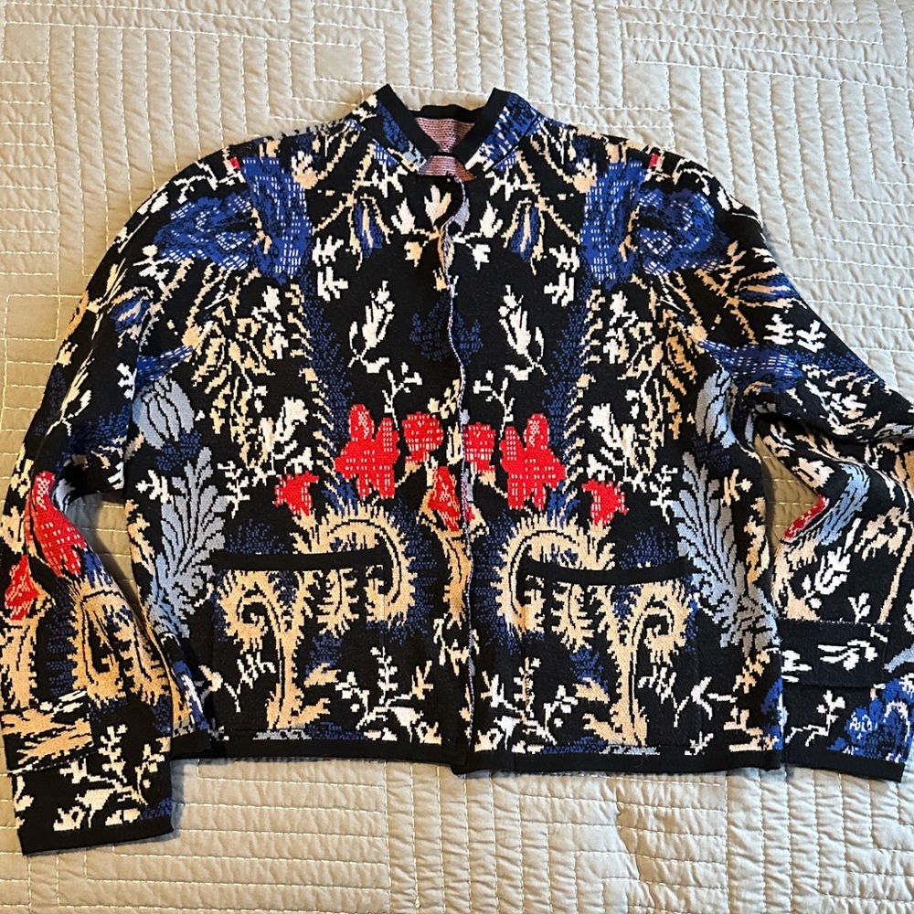 Pilcro Multicolor Floral Knit Cardigan